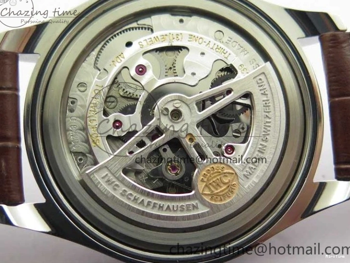 MIROTIME 0408 Original Portuguese IW358304 ZF 1:1 Best Edition SS White Dial RG Markers on Leather Strap A 7077